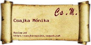 Csajka Mónika névjegykártya
